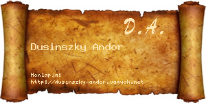 Dusinszky Andor névjegykártya